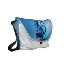 Bluefire Dragon and background Rickshaw Messenger Courier Bag