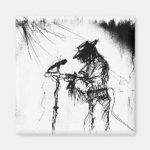 Blues Guitar Player and Band on Stage Magnet