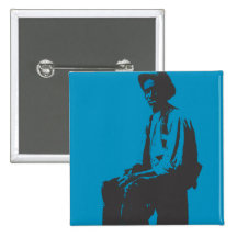 Blues Man Pinback Buttons