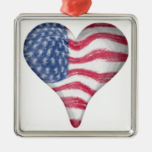 Blur Painting USA Flag Christmas Ornament