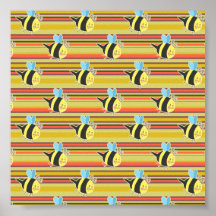 Blushing Bumblebee Striped Pattern Print