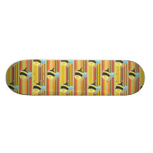Blushing Bumblebee Striped Pattern Skateboards
