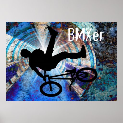 BMX in a Grunge Tunnel Print