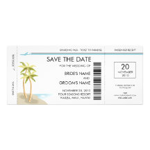 Boarding Pass Save the Date Invitations