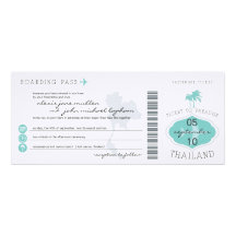 Boarding Pass to Thailand Wedding Invitation