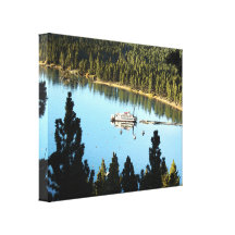 Boat In The Lake Stretched Canvas Print