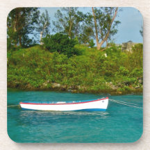 Boat in water drink coaster