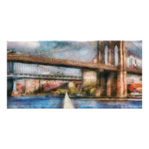 Boat - Sailing under the Brooklyn Bridge Photo Card Template