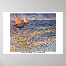 Boats At Sea By Vincent Van Gogh Poster