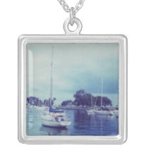 Boats on Lake Michigan necklaces