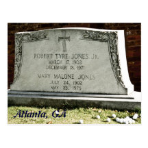 Bobby Jones Tombstone Postcard