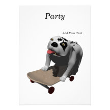 Bobo rides his skateboard custom invite
