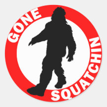 Bobo's GONE SQUATCHIN Round Stickers