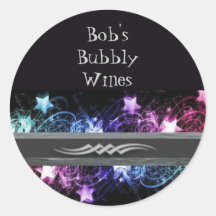 Bob's Bubbly Wines Labels Round Stickers