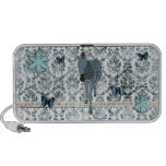 Boho Blue Zebra & Butterflies  Music Doodle Speake speakers