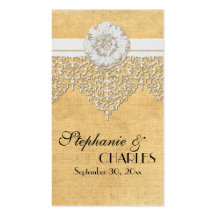 BOHO Faux Burlap n Lace gypsy modern Mod style Business Card Template