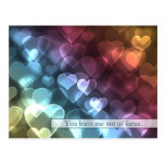Bokeh Hearts Valentine Postcard