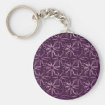 Bold Abstract Purple Stars Lace Ups Key Chain