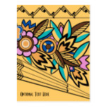 Bold Deco Florals in Apricot Post Card