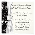 bold intricate black damask on white personalised announcement