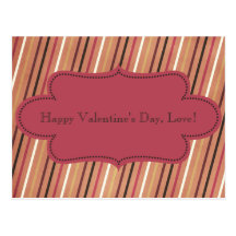 Bold Pink Stripes with Label Postcard
