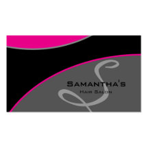 Bold Salon Spa Business Card Pink grey 2H