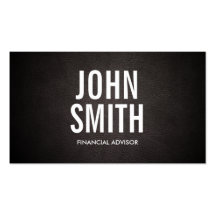 Bold Text Financial Advisor Business Card