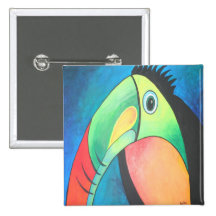 Bold Toucan Pinback Button