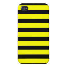 Bold Yellow and Black Bumble Bee Striped Pattern Case For The iPhone 4