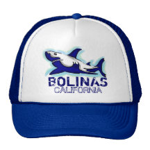 Bolinas California blue shark theme hat
