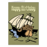 Bon Voyage Ship Customisable Greeting Card