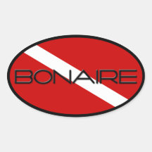 Bonaire Diver Down Oval Sticker