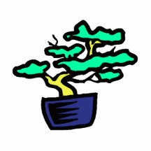 Bonsai Abstract Blue Pot Graphic Image Photo Sculpture