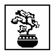 Bonsai Silhouette in round pot Photo Cut Out