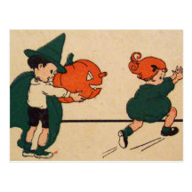 Boo! (Vintage Halloween Card) Postcard