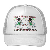 Boogie Woogie Christmas Snowmen Trucker Hats
