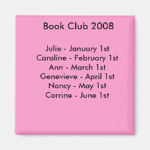 book club reminder. fridge magnet