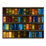 Book Lovers & Librarians Colourful Books on Shelf Post Card