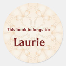 Book Plate - Customise with your name Round Stickers