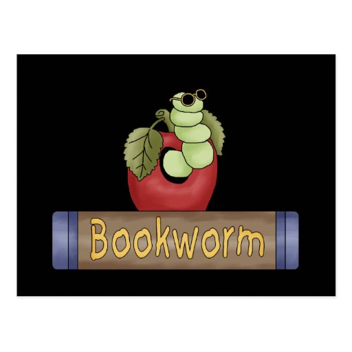 Book Worm T shirts and Gifts Postcards