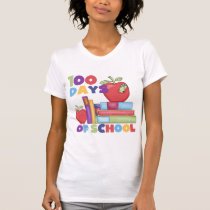 Books and Apples 100 Days of School Tshirts t-shirts