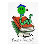 Bookworm Green Smiley Invitation For Any Occasion