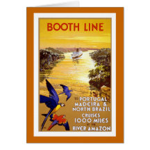 " Booth Line" Vintage Travel Poster Greeting Card