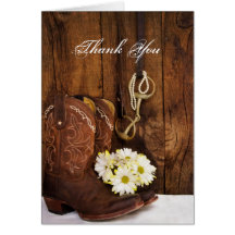Boots Daisies Horse Bit Bridesmaid Thank You Card