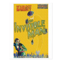 Boris Karloff as The Invisible Man Postcards