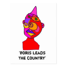 'boris leads the country' post cards