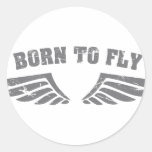 Born To Fly Wings Round Stickers