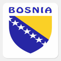 BOSNIA Coat Of Arms Square Sticker