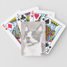 Boston Terrier Bicycle Playing Cards