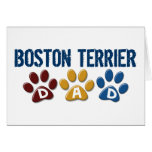 BOSTON TERRIER DAD Paw Print 1 Greeting Card